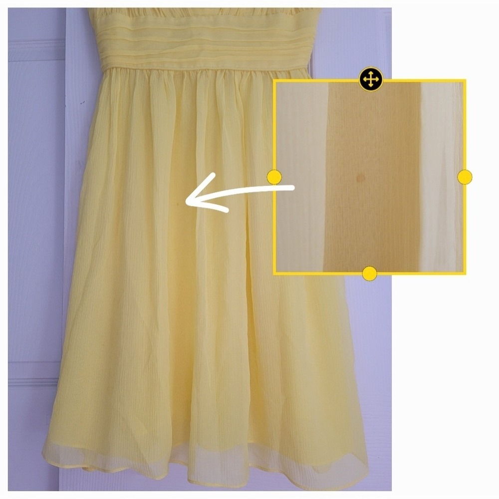 Banana Republic 100% Silk Yellow Lauren GG Mini Dress Fit & Flare Size 4 - Picture 8 of 14
